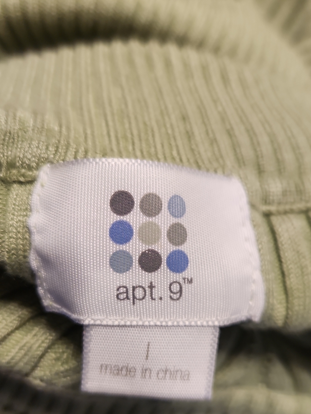 Apt. 9 Sage Green Ribbed Knit Top